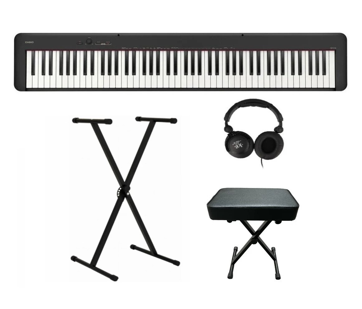 CASIO CDP-S110 BK - PIANINO CYFROWE + STATYW + ŁAWA + SŁUCHAWKI